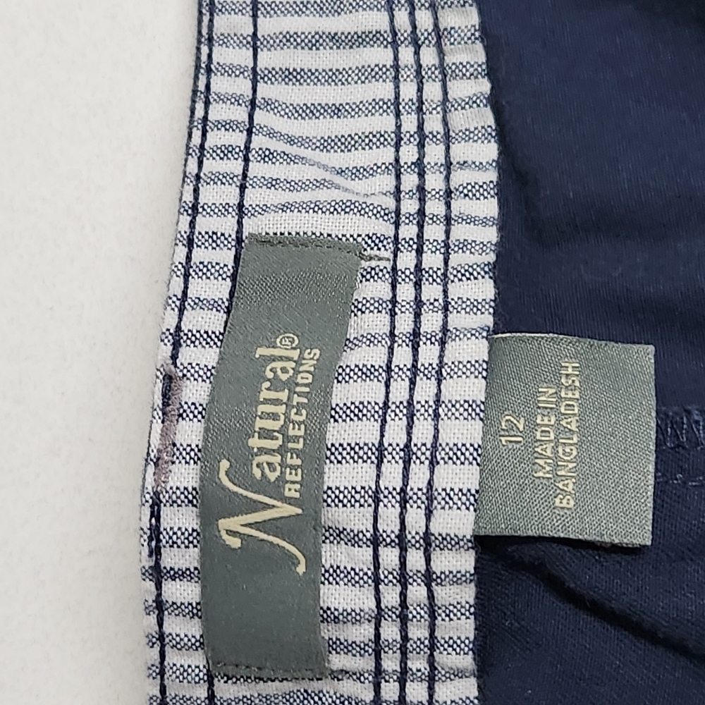 Natural Reflections twill shorts navy 12 - Picture 3 of 8